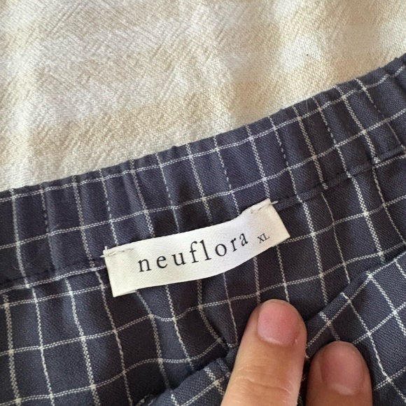 Neuflora Button-Front Navy Check Midi Skirt - Picture 2 of 2